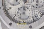 Audemars Piguet Royal Oak Chrono 26240 SS DDF Silver Dial DDF Factory 41mmx12.4mm Sol Yan Kasa Kalınlık ve Fırçalanmış Yüzey — Kadran ve Bezel Görünümü