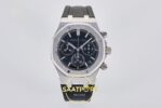 Audemars Piguet Royal Oak Chrono 26240 SS DDF Black Dial DDF Factory 41mmx12.4mm Ön Cephe Kadran ve Kasa Görünümü Super Clone ETA — Kadran ve Bezel Görünümü