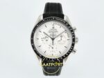 Omega OMG - SpeedMaster Snoopy Apollo SS/NY White Rubber ZF Factory 42mm Ön Cephe Kadran ve Kasa Görünümü Super Clone ETA Saat — Kadran ve Bezel Görünümü
