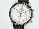 Omega OMG - SpeedMaster Snoopy Apollo SS/NY White Rubber ZF Factory 42mm Sol 45 Derece Çapraz Kasa ve Bezel Profili Super Clone — Kadran ve Bezel Görünümü