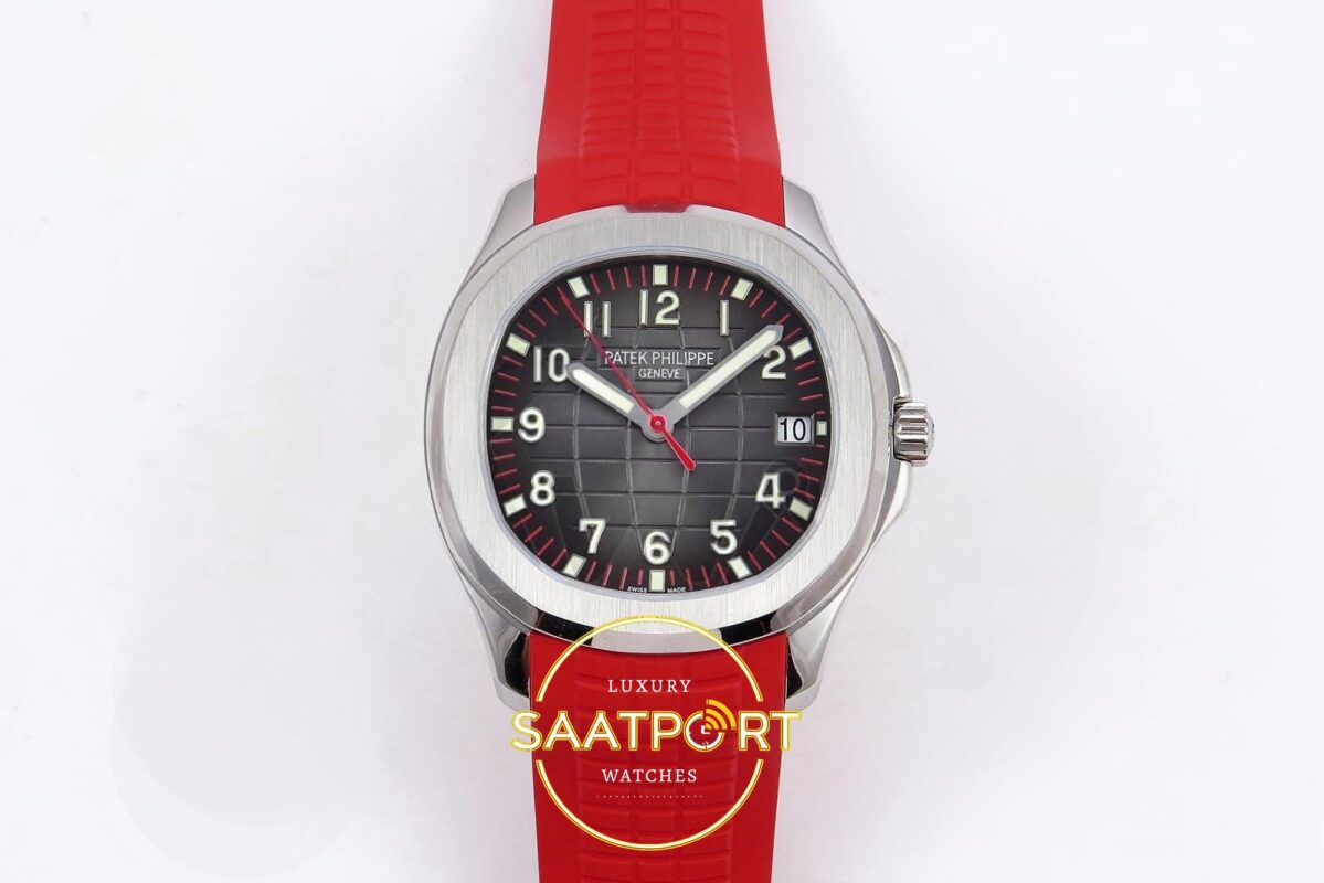 Patek Philippe Aquanaut 5167A SS ZF Gray Dial on ZF Factory Aktif Hacking Saniye Durdurma 40mm Ön Cephe Kadran ve Kasa Görünümü