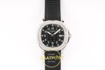 Patek Philippe Aquanaut 5267 SS PPF Black Textured Dial PPF Factory Aktif Hacking Saniye Durdurma 38.8mm Kadran İndeks ve İbre — Kadran ve Bezel Görünümü
