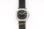 Patek Philippe Aquanaut 5267 SS PPF Black Textured Dial PPF Factory Aktif Hacking Saniye Durdurma 38.8mm Ön Cephe Kadran ve Kasa — Kadran ve Bezel Görünümü