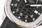 Patek Philippe Aquanaut 5267 SS PPF Black Textured Dial PPF Factory Aktif Hacking Saniye Durdurma 38.8mm Yatay Kasa, Bezel — Kadran ve Bezel Görünümü