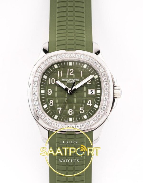 Patek Philippe Aquanaut 5267 SS PPF Green Textured Dial PPF Factory Aktif Hacking Saniye Durdurma 38.8mm Ön Cephe Kadran ve Kasa