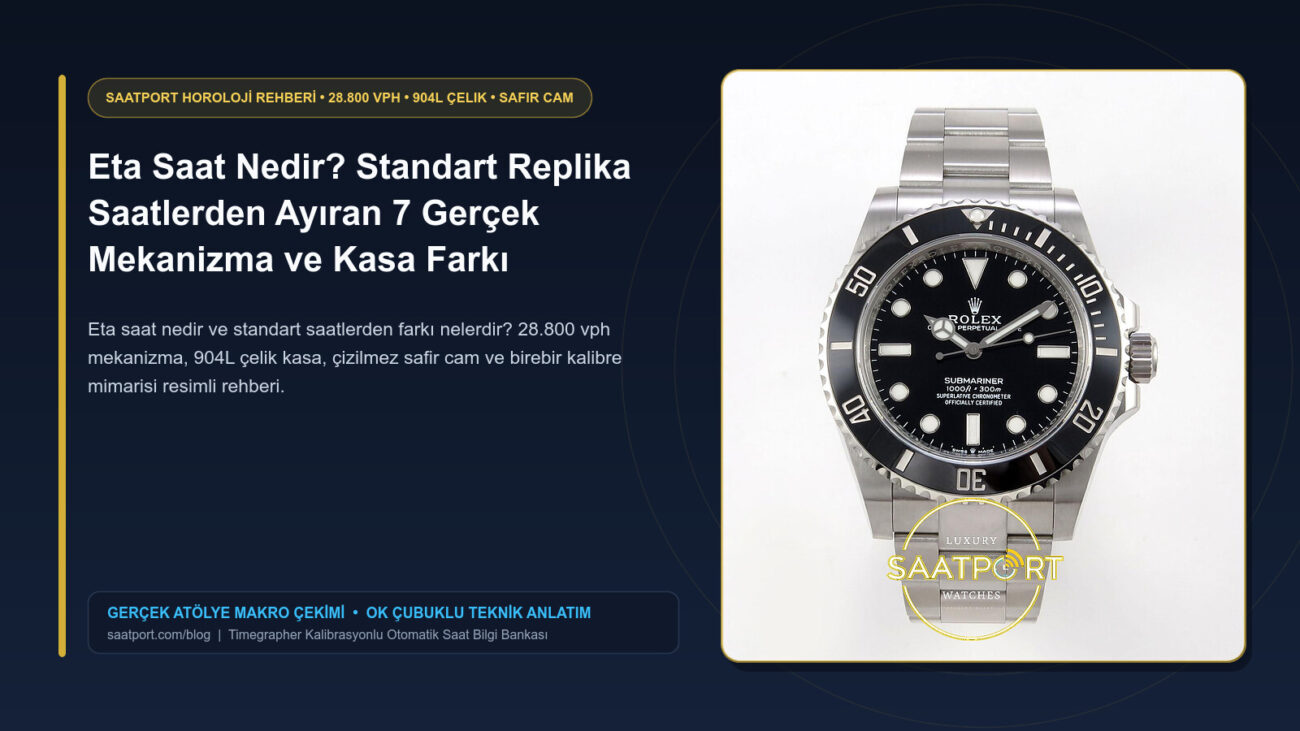 Eta Saat Nedir? Standart Super Clone Saatlerden Ayıran 7 Gerçek Mekanizma ve Kasa Farkı — Saatport Horoloji Blog Görseli 1