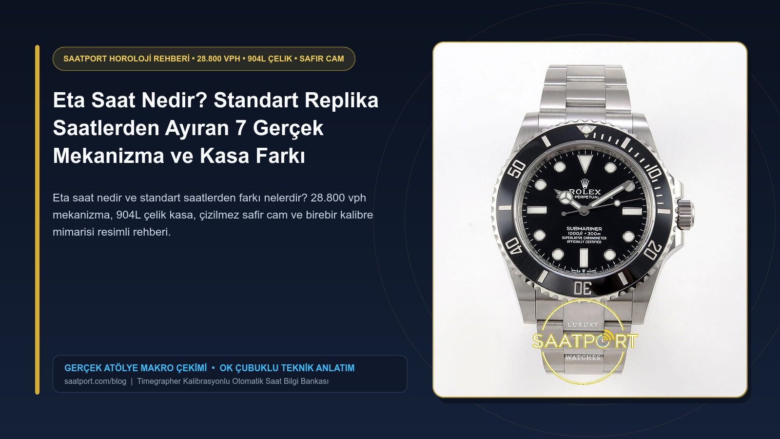 Eta Saat Nedir? Standart Super Clone Saatlerden Ayıran 7 Gerçek Mekanizma ve Kasa Farkı — Saatport Horoloji Atölyesi Kapak Görseli