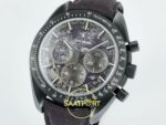 Omega OMG - SpeedMaster DSOM Grey Side CER/LE Gry ZF Factory 44mm Sol 45 Derece Çapraz Kasa ve Bezel Profili Super Clone ETA Saat — Kadran ve Bezel Görünümü