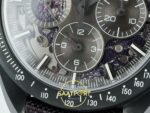 Omega OMG - SpeedMaster DSOM Grey Side CER/LE Gry ZF Factory 44mm Sol Yan Kasa Kalınlık ve Fırçalanmış Yüzey Profili Super Clone — Kadran ve Bezel Görünümü