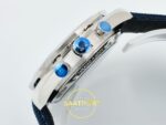 Omega OMG - SpeedMaster Snoopy 50th Anni. SS/NY Wht/Blu ZF Factory 42mm Sağ Yan Kurma Tepesi ve Kasa Koruma Detayı Super Clone — Kadran ve Bezel Görünümü