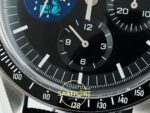 Omega OMG - SpeedMaster Snoopy Apollo SS/NY Black SMF ZF Factory 42mm Sol Yan Kasa Kalınlık ve Fırçalanmış Yüzey Profili Super — Kadran ve Bezel Görünümü