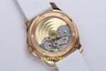 Patek Philippe Aquanaut 5067A RG PPF White Textured Dial PPF Factory Aktif Hacking Saniye Durdurma 35.6mm Gece Fosfor — Kadran ve Bezel Görünümü