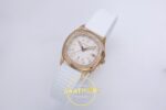Patek Philippe Aquanaut 5067A RG PPF White Textured Dial PPF Factory Aktif Hacking Saniye Durdurma 35.6mm Sağ 45 Derece Çapraz — Kadran ve Bezel Görünümü