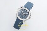 Patek Philippe Aquanaut 5164G SS ZF Blue Dial on ZF Factory Aktif Hacking Saniye Durdurma 40mm Sağ 45 Derece Çapraz Kasa ve Kurma — Kadran ve Bezel Görünümü