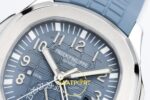 Patek Philippe Aquanaut 5164G SS ZF Blue Dial on ZF Factory Aktif Hacking Saniye Durdurma 40mm Yatay Kasa, Bezel ve Kordon — Kadran ve Bezel Görünümü