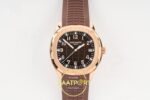 Patek Philippe Aquanaut 5167 RG BBF Brown Dial on BBF Factory Aktif Hacking Saniye Durdurma 40mm Ön Cephe Kadran ve Kasa Görünümü — Kadran ve Bezel Görünümü