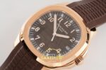 Patek Philippe Aquanaut 5167 RG BBF Brown Dial on BBF Factory Aktif Hacking Saniye Durdurma 40mm Sağ 45 Derece Çapraz Kasa — Kadran ve Bezel Görünümü