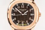 Patek Philippe Aquanaut 5167 RG BBF Brown Dial on BBF Factory Aktif Hacking Saniye Durdurma 40mm Sol 45 Derece Çapraz Kasa — Kadran ve Bezel Görünümü