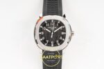 Patek Philippe Aquanaut 5167 SS BBF Gray Dial on BBF Factory Aktif Hacking Saniye Durdurma 40mm Kadran İndeks ve İbre Detay Yakın — Kadran ve Bezel Görünümü
