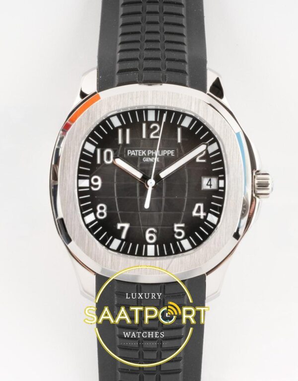 Patek Philippe Aquanaut 5167 SS BBF Gray Dial on BBF Factory Aktif Hacking Saniye Durdurma 40mm Ön Cephe Kadran ve Kasa Görünümü