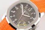 Patek Philippe Aquanaut 5167 SS BBF Gray Dial on BBF Factory Aktif Hacking Saniye Durdurma 40mm Sağ 45 Derece Çapraz Kasa — Kadran ve Bezel Görünümü