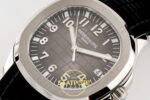 Patek Philippe Aquanaut 5167 SS BBF Gray Dial on BBF Factory Aktif Hacking Saniye Durdurma 40mm Sağ 45 Derece Çapraz Kasa — Kadran ve Bezel Görünümü