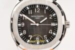 Patek Philippe Aquanaut 5167 SS BBF Gray Dial on BBF Factory Aktif Hacking Saniye Durdurma 40mm Sol 45 Derece Çapraz Kasa — Kadran ve Bezel Görünümü