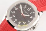Patek Philippe Aquanaut 5167 SS Singapore BBF Gray Dial BBF Factory Aktif Hacking Saniye Durdurma 40mm Sağ 45 Derece Çapraz Kasa — Kadran ve Bezel Görünümü