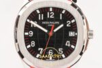 Patek Philippe Aquanaut 5167 SS Singapore BBF Gray Dial BBF Factory Aktif Hacking Saniye Durdurma 40mm Sol 45 Derece Çapraz Kasa — Kadran ve Bezel Görünümü