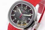 Patek Philippe Aquanaut 5167A SS ZF Gray Dial on ZF Factory Aktif Hacking Saniye Durdurma 40mm Sağ 45 Derece Çapraz Kasa ve Kurma — Kadran ve Bezel Görünümü