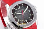 Patek Philippe Aquanaut 5167A SS ZF Gray Dial on ZF Factory Aktif Hacking Saniye Durdurma 40mm Sol 45 Derece Çapraz Kasa ve Bezel — Kadran ve Bezel Görünümü