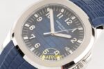 Patek Philippe Aquanaut 5168 SS BBF Blue Dial on BBF Factory Aktif Hacking Saniye Durdurma 42mm Sağ 45 Derece Çapraz Kasa — Kadran ve Bezel Görünümü