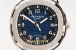 Patek Philippe Aquanaut 5168 SS BBF Blue Dial on BBF Factory Aktif Hacking Saniye Durdurma 42mm Sol 45 Derece Çapraz Kasa — Kadran ve Bezel Görünümü