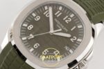 Patek Philippe Aquanaut 5168 SS BBF Green Dial on BBF Factory Aktif Hacking Saniye Durdurma 42mm Sağ 45 Derece Çapraz Kasa — Kadran ve Bezel Görünümü