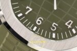 Patek Philippe Aquanaut 5168 SS BBF Green Dial on BBF Factory Aktif Hacking Saniye Durdurma 42mm Yatay Kasa, Bezel ve Kordon — Kadran ve Bezel Görünümü
