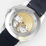 Patek Philippe Aquanaut 5168G 42mm SS APWF Blue Dial APS Factory Aktif Hacking Saniye Durdurma 42mm Orijinal Toka Kilidi — Kadran ve Bezel Görünümü
