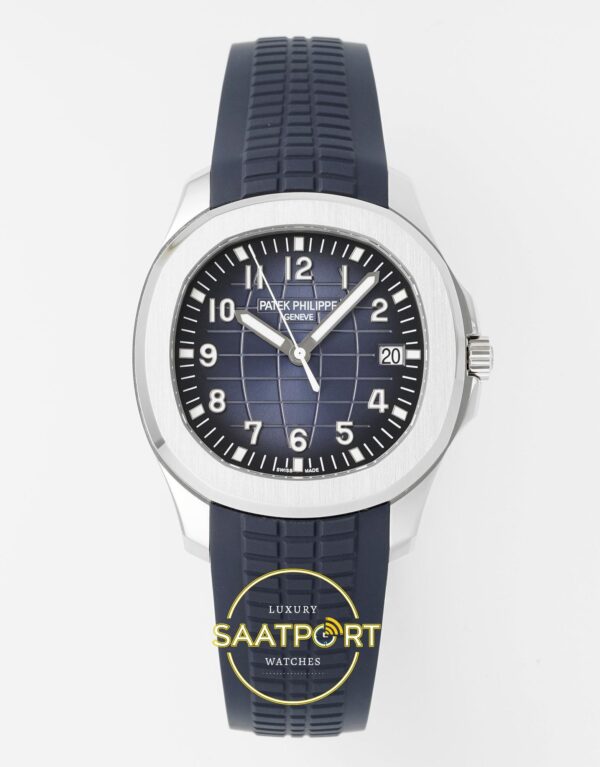 Patek Philippe Aquanaut 5168G 42mm SS APWF Blue Dial APS Factory Aktif Hacking Saniye Durdurma 42mm Ön Cephe Kadran ve Kasa