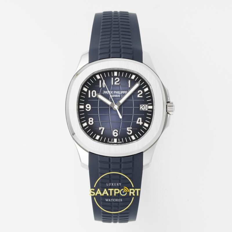 Patek Philippe Aquanaut 5168G 42mm SS APWF Blue Dial APS Factory Aktif Hacking Saniye Durdurma 42mm Ön Cephe Kadran ve Kasa