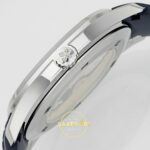 Patek Philippe Aquanaut 5168G 42mm SS APWF Blue Dial APS Factory Aktif Hacking Saniye Durdurma 42mm Sağ Yan Kurma Tepesi ve Kasa — Kadran ve Bezel Görünümü