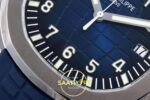 Patek Philippe Aquanaut 5168G SS ZF Blue Dial on ZF Factory Aktif Hacking Saniye Durdurma 42mm Yatay Kasa, Bezel ve Kordon — Kadran ve Bezel Görünümü