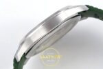 Patek Philippe Aquanaut 5168G SS ZF Green Dial on ZF Factory Aktif Hacking Saniye Durdurma 42mm Sağ Yan Kurma Tepesi ve Kasa — Kadran ve Bezel Görünümü