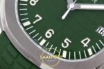 Patek Philippe Aquanaut 5168G SS ZF Green Dial on ZF Factory Aktif Hacking Saniye Durdurma 42mm Yatay Kasa, Bezel ve Kordon — Kadran ve Bezel Görünümü
