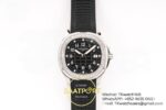 Patek Philippe Aquanaut 5267 SS PPF Black Textured Dial PPF Factory Aktif Hacking Saniye Durdurma 38.8mm Ön Cephe Kadran ve Kasa — Kadran ve Bezel Görünümü