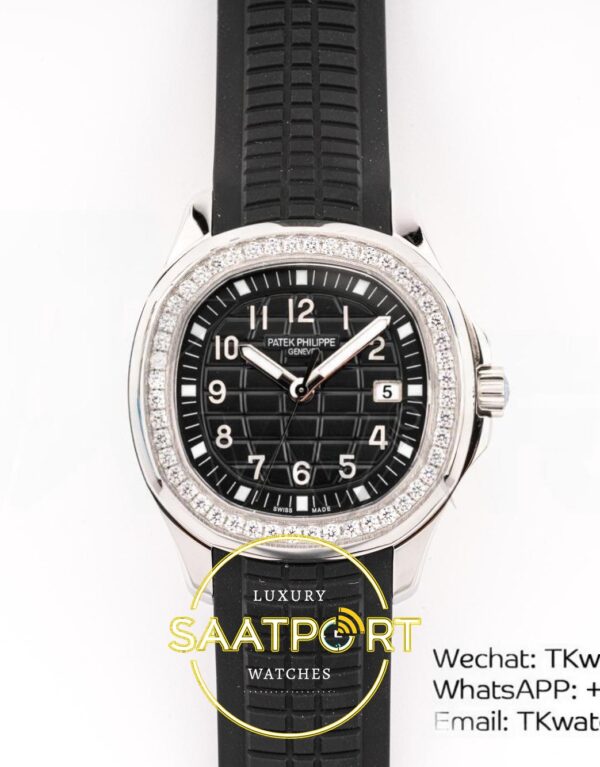 Patek Philippe Aquanaut 5267 SS PPF Black Textured Dial PPF Factory Aktif Hacking Saniye Durdurma 38.8mm Ön Cephe Kadran ve Kasa