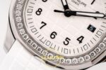 Patek Philippe Aquanaut 5267 SS PPF White Textured Dial PPF Factory Aktif Hacking Saniye Durdurma 38.8mm Yatay Kasa, Bezel — Kadran ve Bezel Görünümü