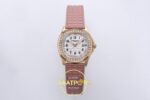 Patek Philippe Aquanaut Jumbo 5069A RG PPF White MOP PPF Factory Aktif Hacking Saniye Durdurma 36mm Kadran İndeks ve İbre Detay — Kadran ve Bezel Görünümü