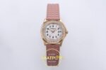 Patek Philippe Aquanaut Jumbo 5069A RG PPF White MOP PPF Factory Aktif Hacking Saniye Durdurma 36mm Ön Cephe Kadran ve Kasa — Kadran ve Bezel Görünümü