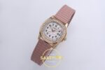 Patek Philippe Aquanaut Jumbo 5069A RG PPF White MOP PPF Factory Aktif Hacking Saniye Durdurma 36mm Sağ 45 Derece Çapraz Kasa — Kadran ve Bezel Görünümü