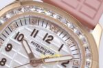 Patek Philippe Aquanaut Jumbo 5069A RG PPF White MOP PPF Factory Aktif Hacking Saniye Durdurma 36mm Yatay Kasa, Bezel ve Kordon — Kadran ve Bezel Görünümü