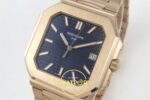 Patek Philippe Cubitus 5821 RG GRF Blue Dial on RG ZF Factory 45mm Sağ 45 Derece Çapraz Kasa ve Kurma Tepesi Profili Super Clone — Kadran ve Bezel Görünümü